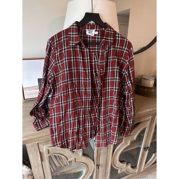 Princess Polly Tops - Princess Polly Plaid Button Down Long Sleeve Shirt Size 6